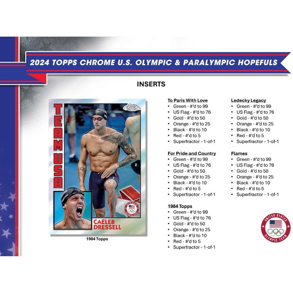 Random Last Name Letter 62 2024 Topps Chrome Olympics x 3 Boxes