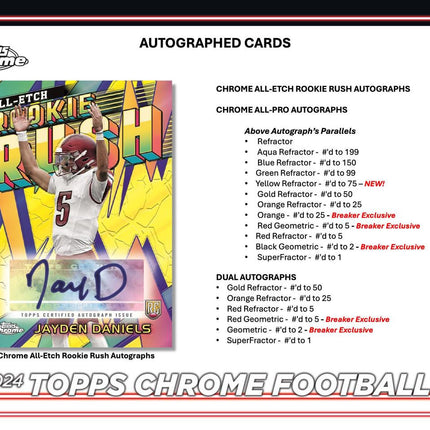 NFL #244 - 2024 Topps Chrome Football Mega Boxes Full Case