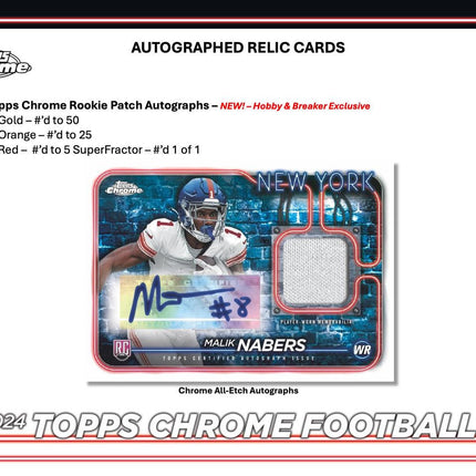 NFL #244 - 2024 Topps Chrome Football Mega Boxes Full Case