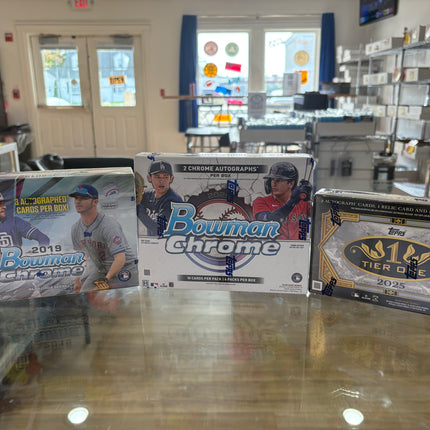 MLB #524 - PYT Beast MLB Playoff Mixer 2025 Tier One X 1 Box, 2025 Bowman Chrome Hobby X 1 Box, 2019 Bowman Chrome HTA X 1 Box