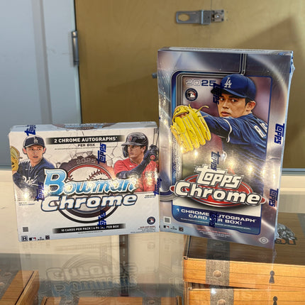 MLB #525 - PYT  2025 Bowman Chrome Hobby X 1 Box and 2025 Topps Chrome Hobby X 1 Box