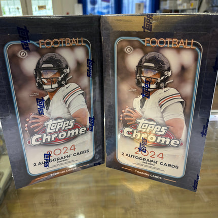 NFL #296 - 2024 Topps Chrome Hobby X 2 Boxes (Patriots with Drake Maye Rookies,Autos are a Free Random to all Teams in the Break)