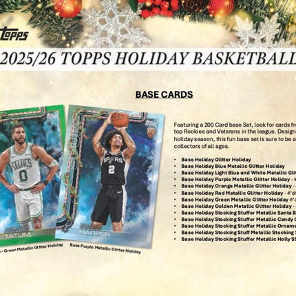 NBA #2117 - PYT 25-26 Topps Basketball Holiday Mega Box Case X 20 Boxes