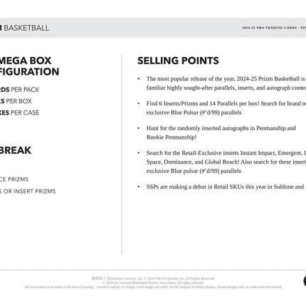 NBA #2032 - PYT 24-25 Prizm NBA Megas Full Case X20 Boxes